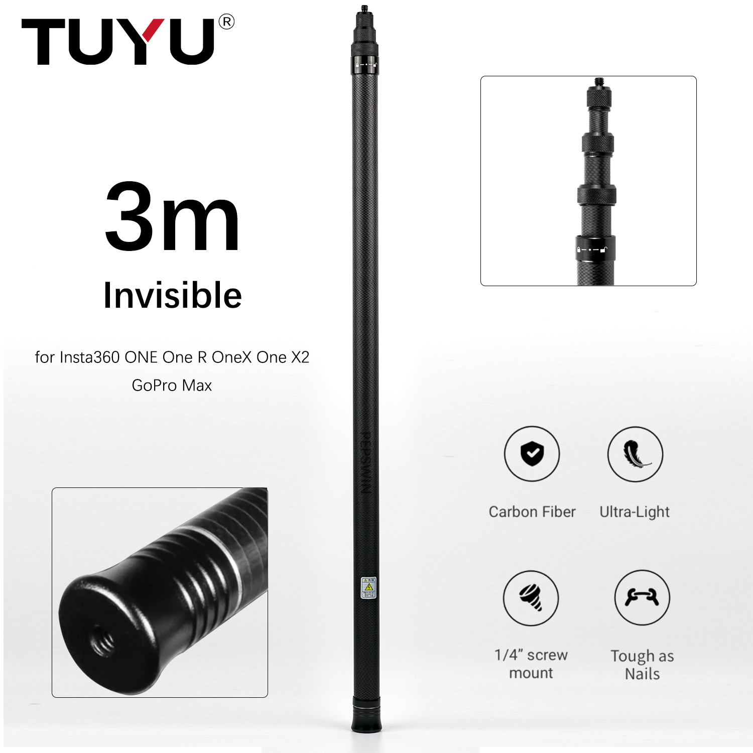 Runcam Camera - Vara Selfie 3M-Invisible para ONE X2,