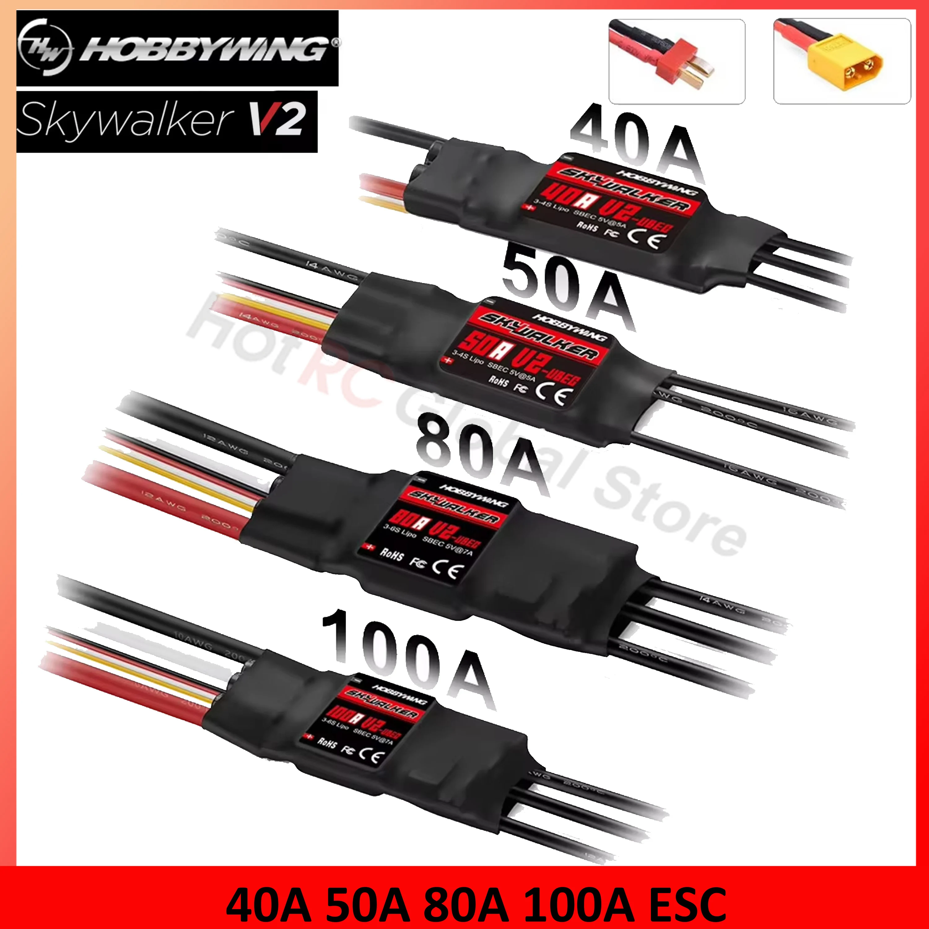 Brushed Drone Motor - HOBBYWING-Controlador de velocidade Skywalker Brushless ESC,