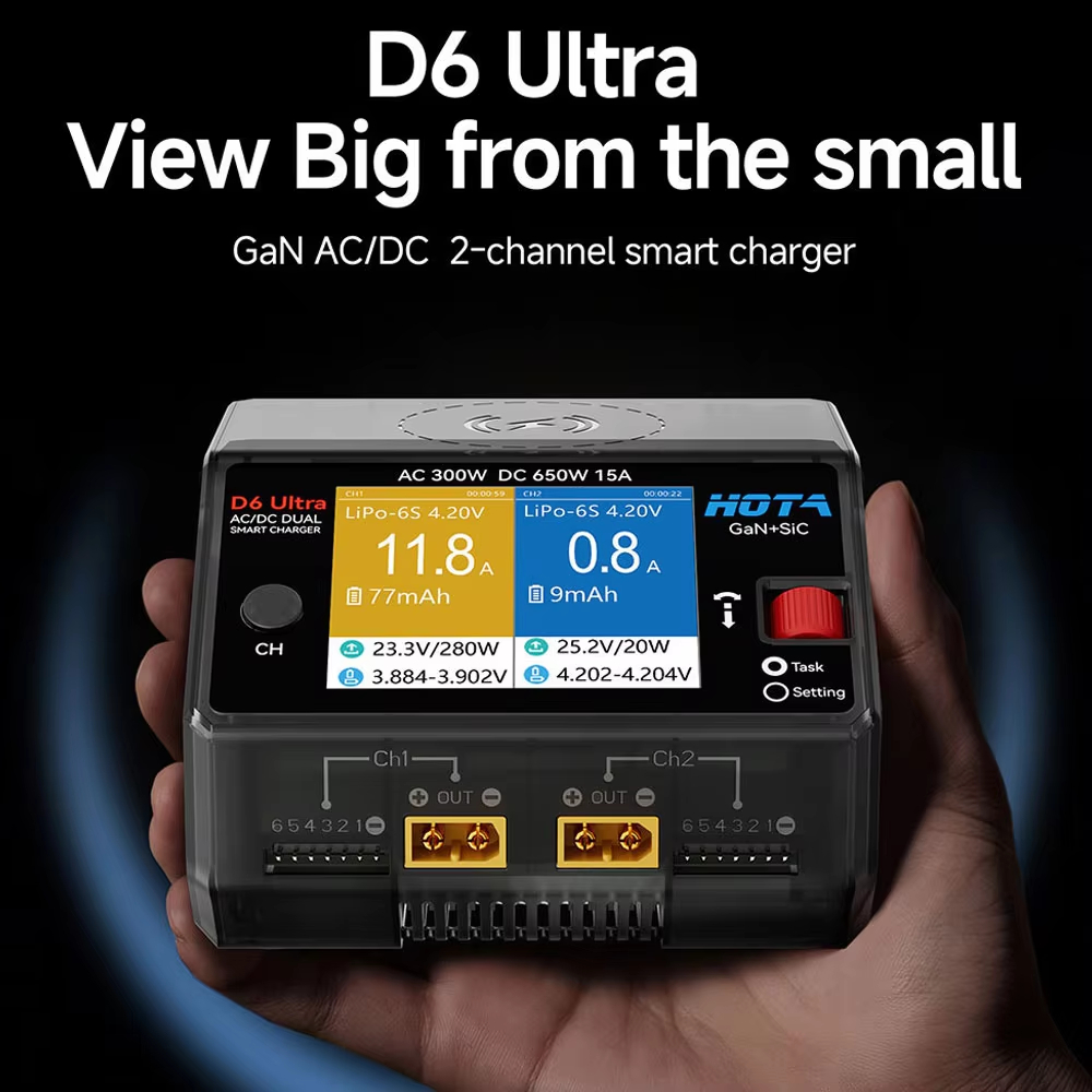 Carregador HOTA D6 Ultra GaN+S - Balance Charger Rc avaliação e preço