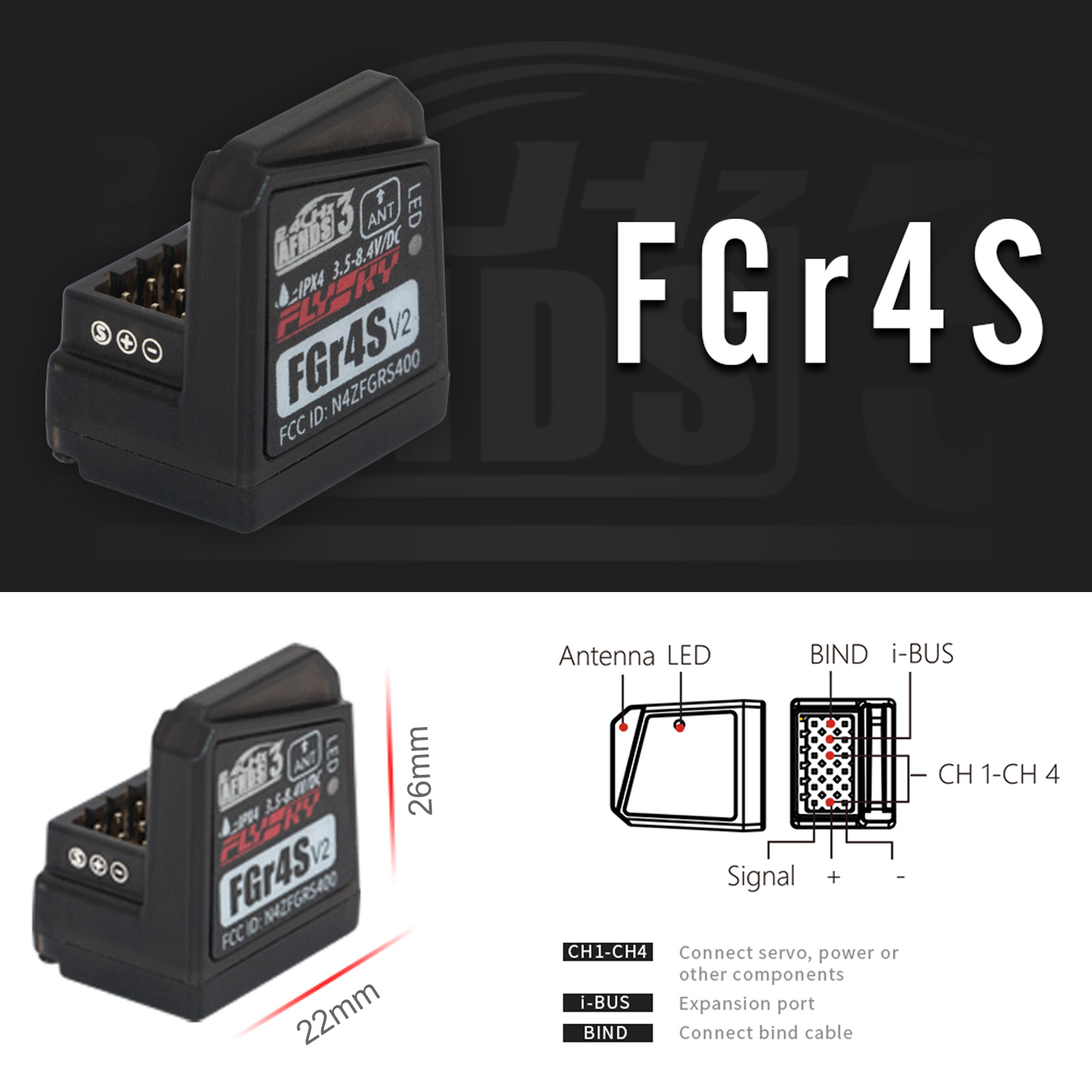 Flysky fgr4s v2 receptor afhds - Flysky Transmitter avaliação e preço