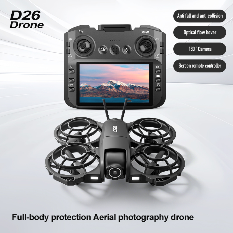 Drone D26 4K Aéreo HD 180 °    - Brushed Drone Motor avaliação e preço